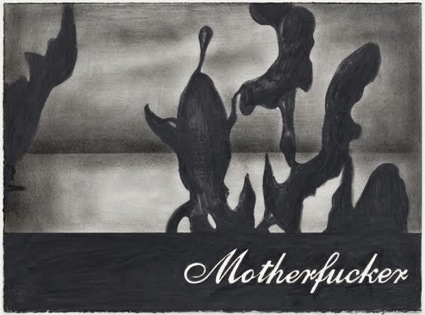 Eeden, Untitled (Motherfucker), 2009, Nero pencil on hand-made paper, 28 x 38 cm (unframed) 34.3 x 44.4 cm, (framed) lo res.jpg