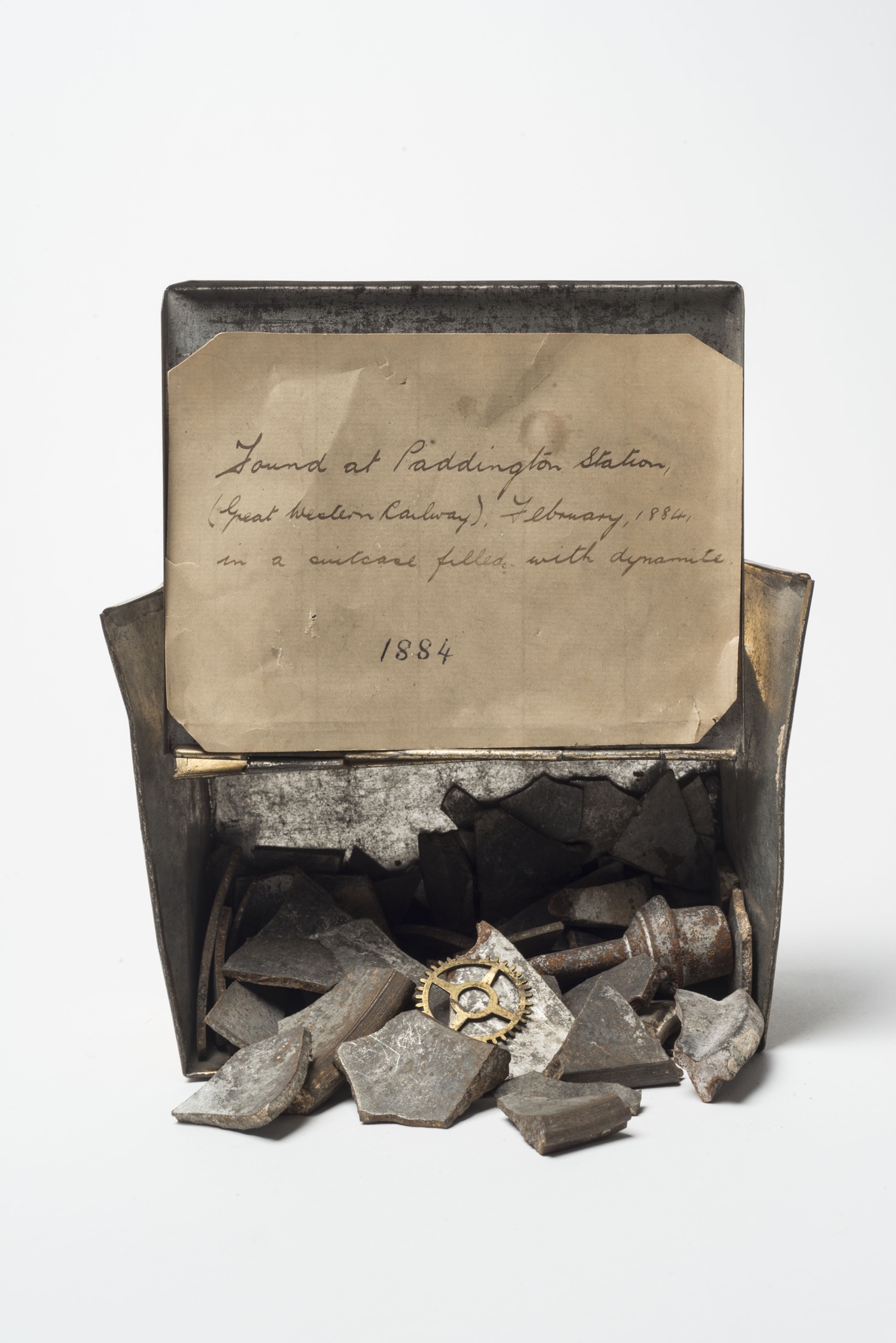 Terrorism: Shrapnel from an unexploded Fenian bomb found at Paddington Station 1884 © Museum of London