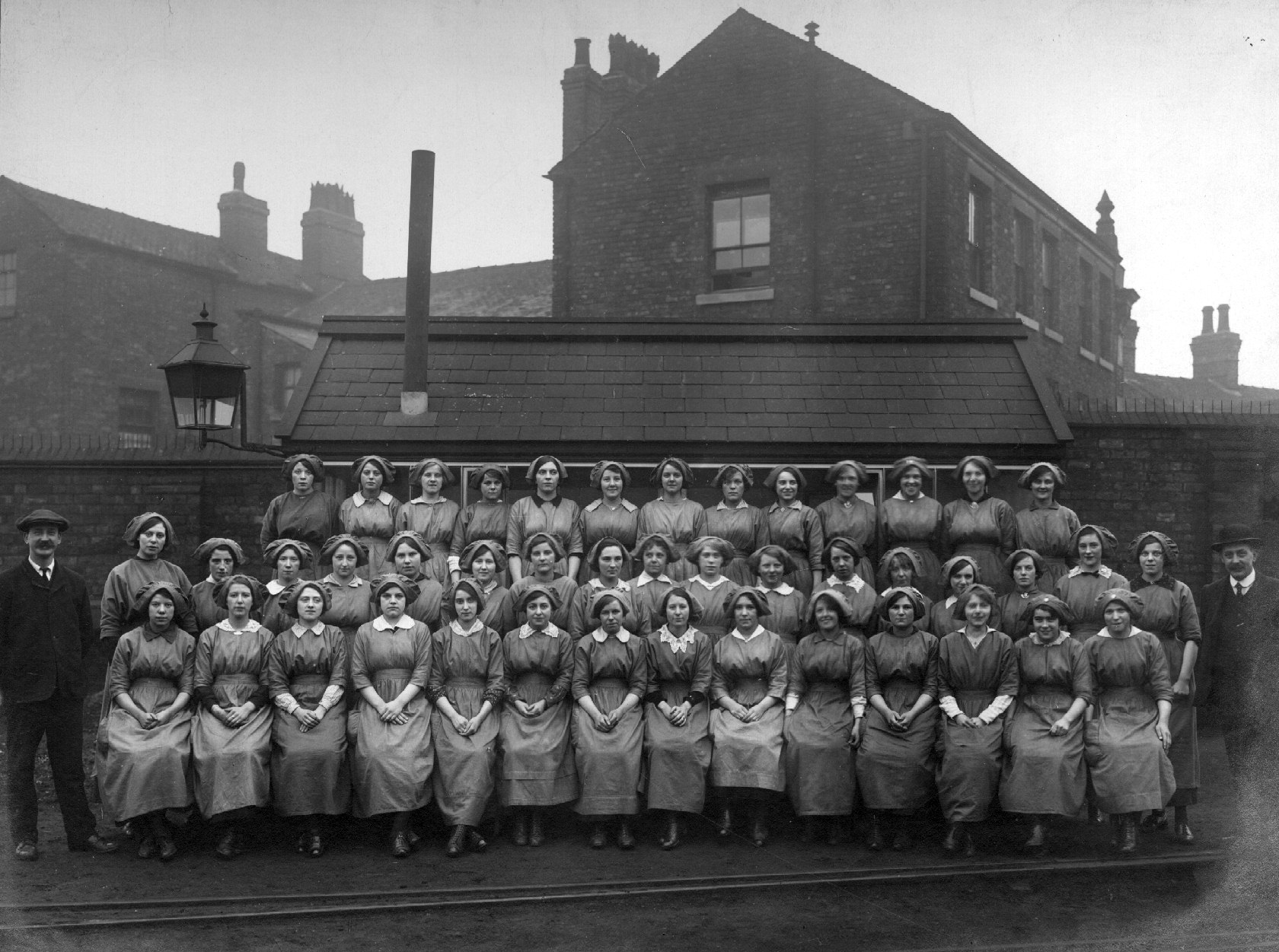 Uniformed workers, London and North Western Railway Company, 1914-1918. Courtesy of Manchester Libraries, Information and Archives, Manchester City Council