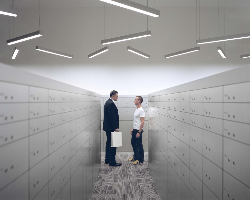 Tony Reynard (on the right) and Christian Pauli, in one of the high-security vaults of the Singapore Freeport. Mr. Reynard is the Chairman of the Singapore Freeport and Mr. Pauli is the General Manger of Fine Art Logistics NLC, which in addition to Singapore, also has vaults in Geneva, Monaco and Luxembourg. The Singapore Freeport, which was designed, engineered and financed by a Swiss team of businessmen, is one of the world’s premier maximum-security vaults, where billions of dollars in art, gold and cash are stashed. Located just off the runway of Singapore’s airport, the Freeport is a fiscal no-man’s land where individuals as well as companies can confidentially collect valuables out of reach of the taxman. Singapore